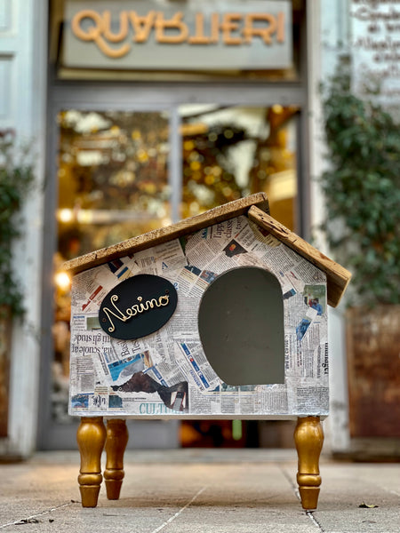CAT-BED Casetta per gatti o cani con legno di recupero