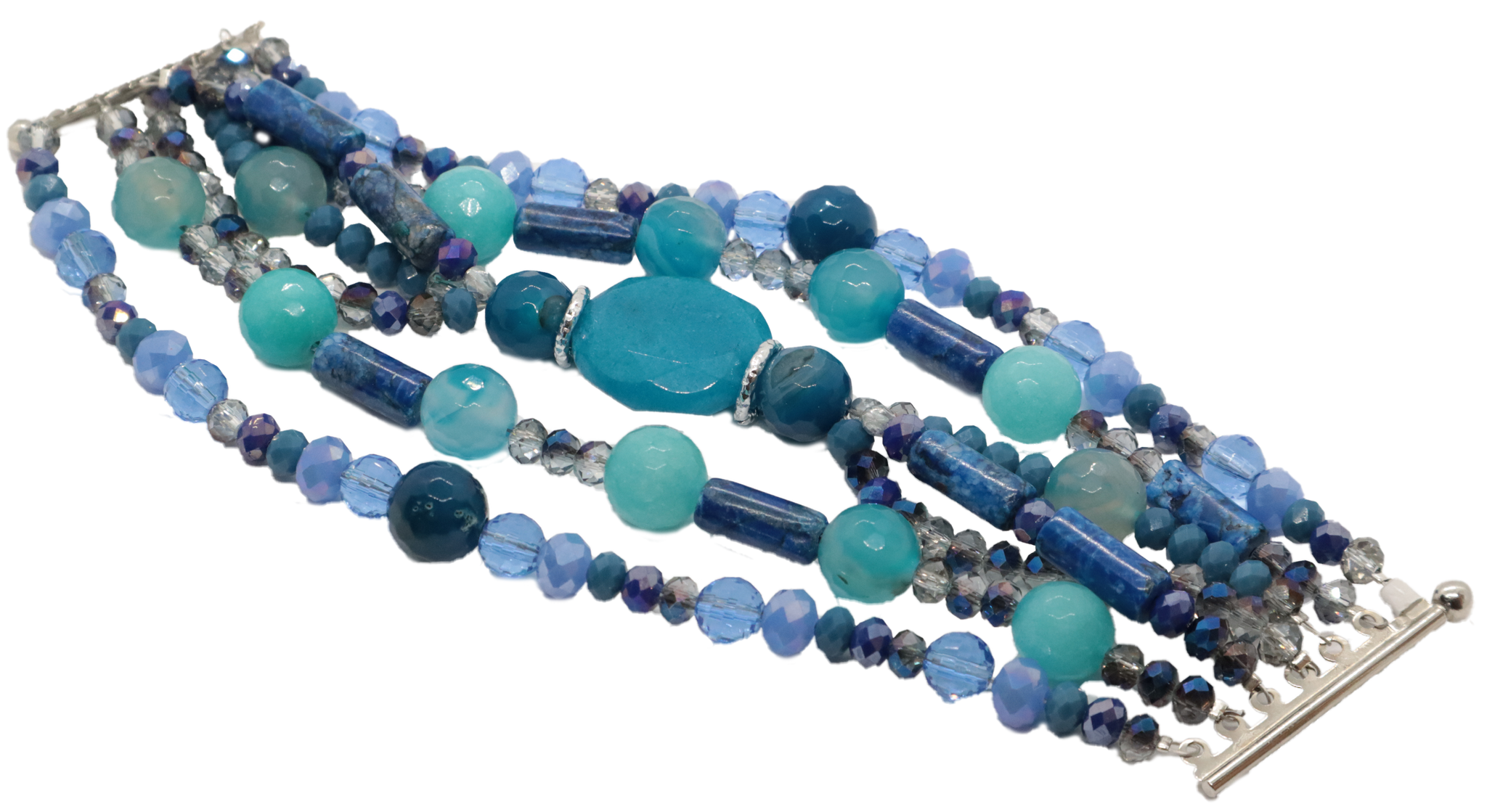 Bracciale con pietra azzurra centrale