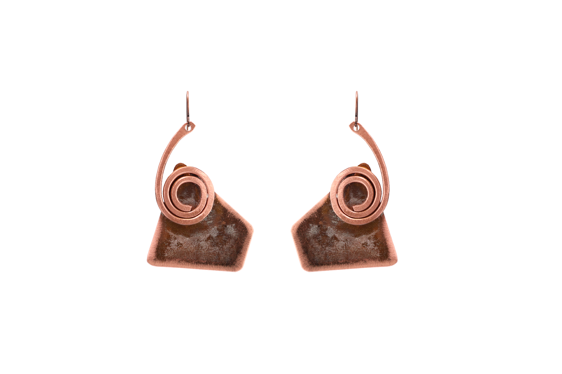 QUARTIERI Orecchini Tribal speculari in Rame