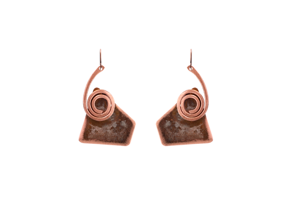 QUARTIERI Orecchini Tribal speculari in Rame