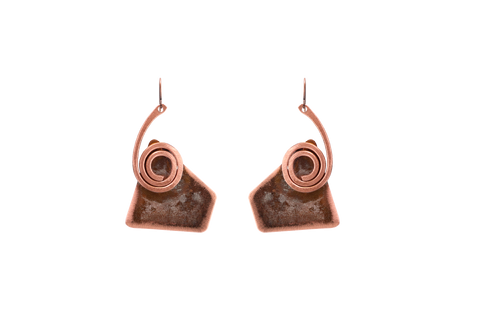 QUARTIERI Orecchini Tribal speculari in Rame